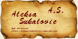 Aleksa Šukalović vizit kartica